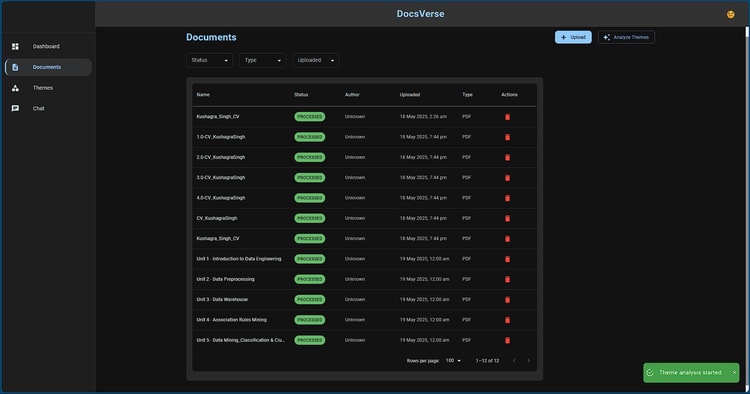 DocsVerse - Document Research & Theme Identification Chatbot
